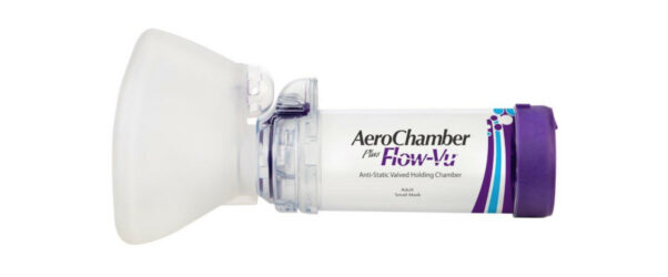 Produkt - AeroChamber Plus Flow-Vu z maską dla dorosłych i dzieci od 5 lat życia (Fioletowy)