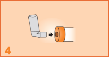 AeroChamber Plus Flow-Vu użycie dla dzieci - 4. krok AeroChamber Plus Flow-Vu użycie dla dzieci - 4. krok