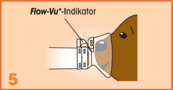AeroChamber Plus Flow-Vu użycie dla dzieci - 5. krok AeroChamber Plus Flow-Vu użycie dla dzieci - 5. krok