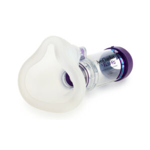 Widok z przodu na maske AeroChamber Plus Flow-Vu