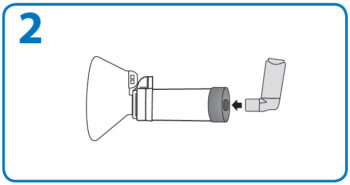 AeroChamber użycie z maską – 2. krok AeroChamber użycie z maską – 2. krok
